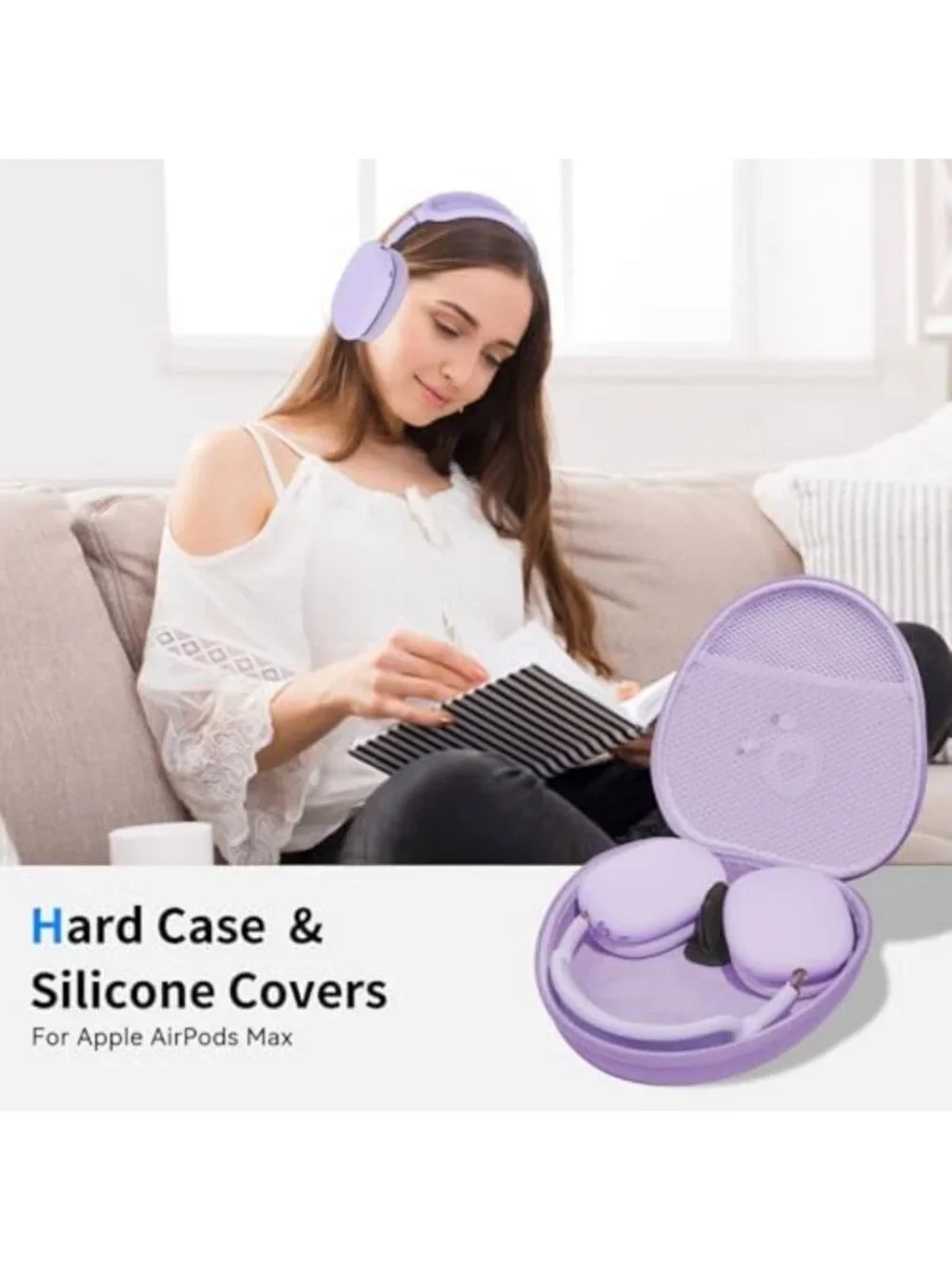 Travel Hard Case for AirPods Max 2 | Sleep Mode Support & Silicone Earpad Cover